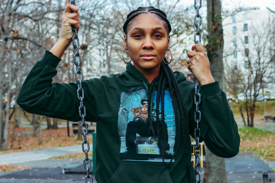 Image of 98 Sense hoodie Green/Orange