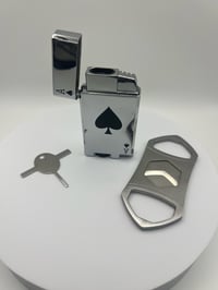 Image 3 of Ace of Spades Cigar Torch and Cutter Dual ( with metal storage container )