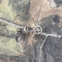 Image 2 of Encircled Circle Star Earrings
