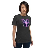 Image 25 of Pink Purple and Aquamarine Baphomet Goat Head Unisex t-shirt