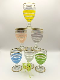 Small Striped Colourful Stemmed Glasses