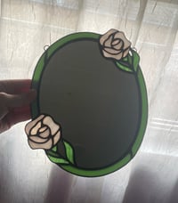 Image 2 of Stained Glass Rose Mirror