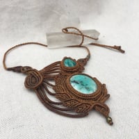 Image 2 of Macrame necklace with amazonite stone and andean opal 