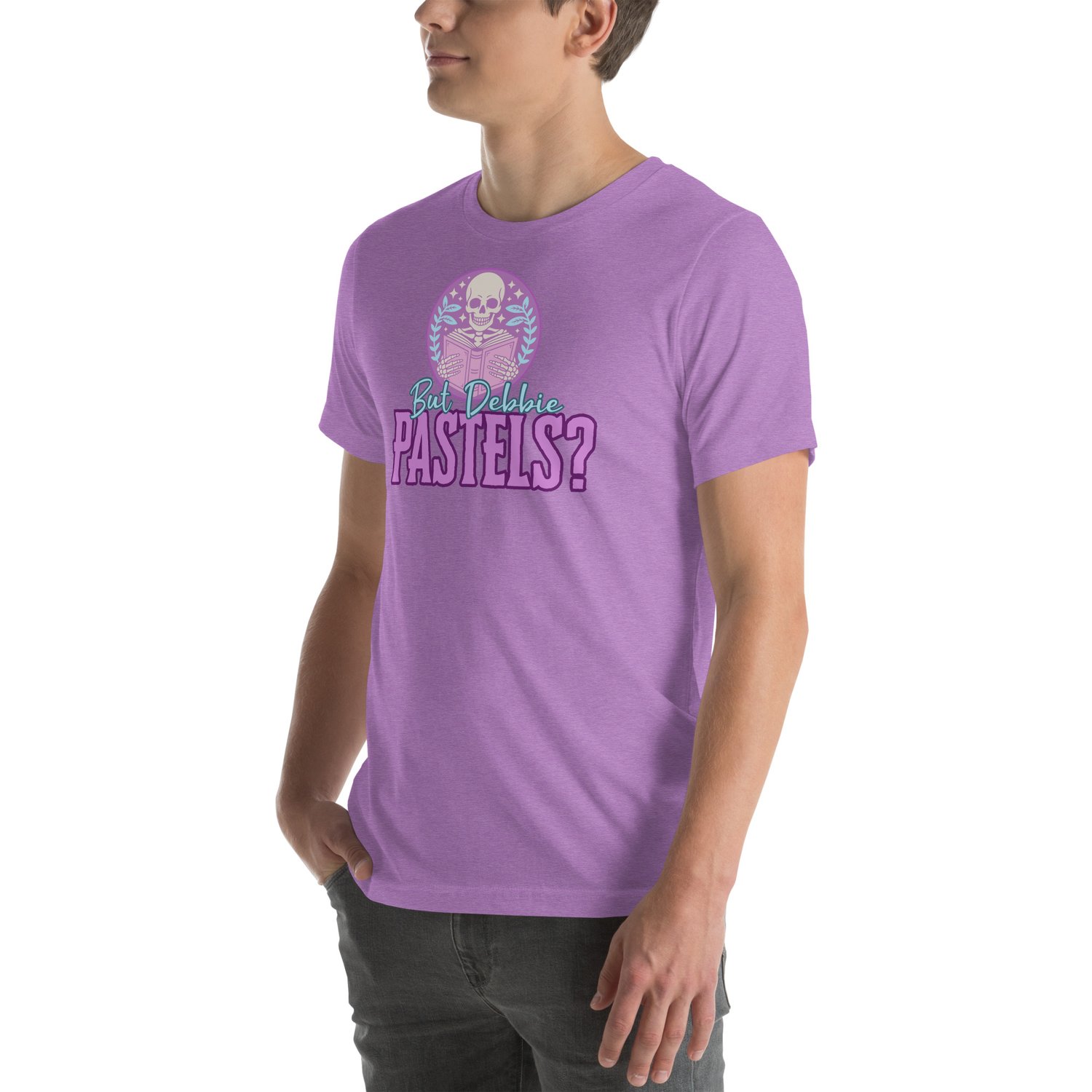 Image of Pastels skeleton reading Unisex t-shirt