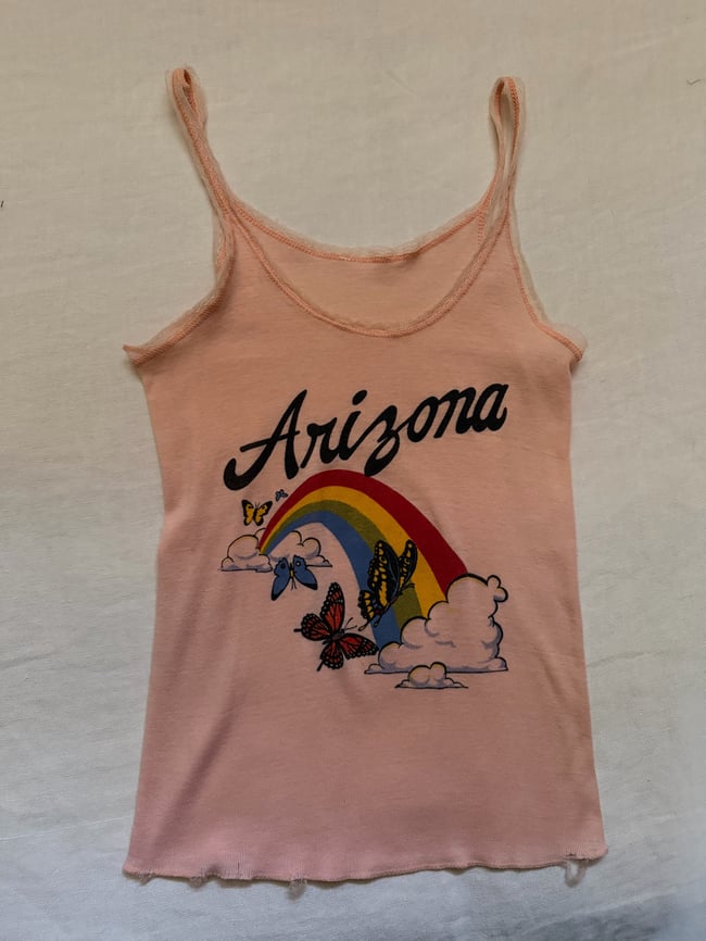 70s Arizona desert biker lace tank top