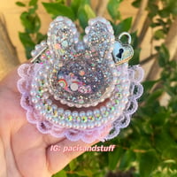 Silver Resin Bunny Adult Paci