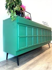 Image 8 of Mid century modern McIntosh green SIDEBOARD / LONG TV CABINET / DRINKS CABINET