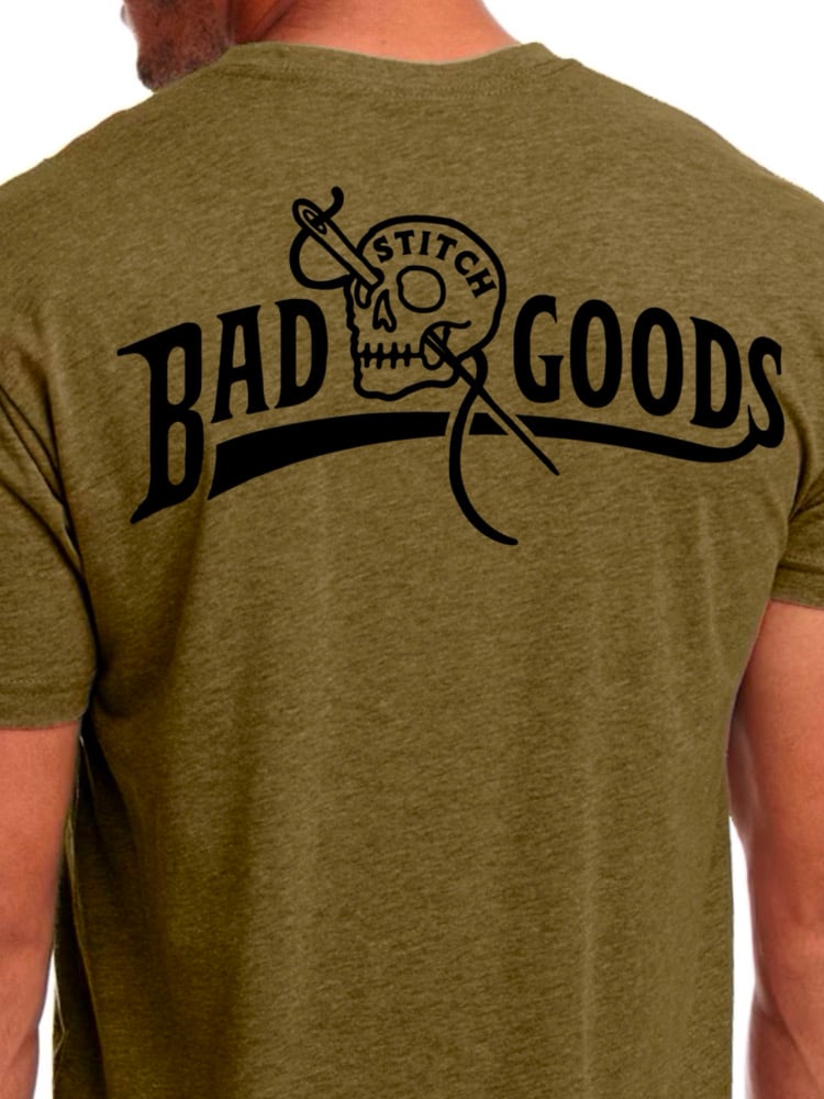 Image of Bad STITCH GOODS SKULL MIL GREEN/BLK 