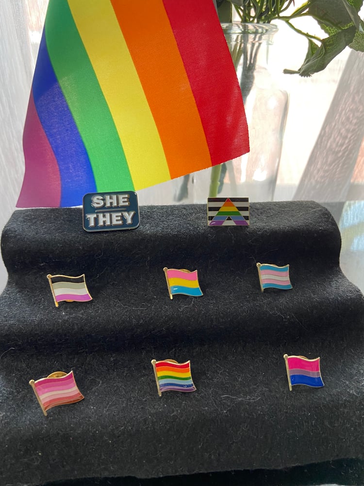 Image of PRIDE ENAMEL FLAG PIN