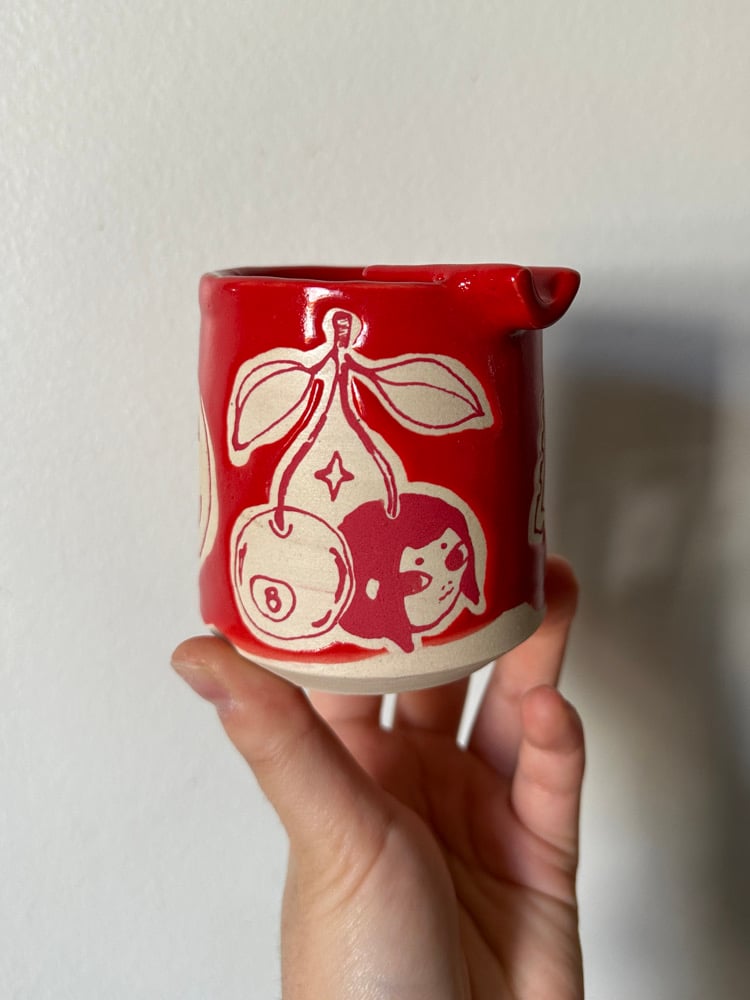 Image of Lucky Cherries Ash Cup (red)