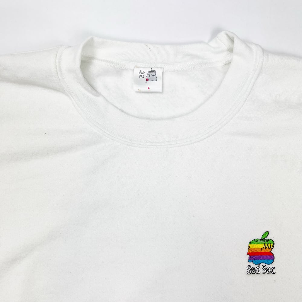 Image of Unreleased embroidered "apple" sweatshirt (White)