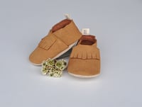 Image 1 of Moccasins - Tan Suede 