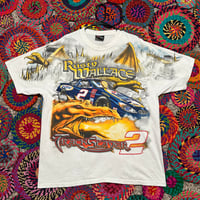 Image 1 of 90s Rusty Wallace "Track Slayer" Orange AOP Size Large 24.5x31 (Fits XL)