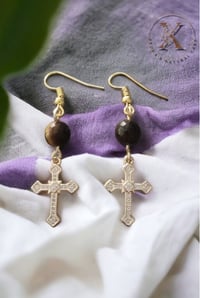 Image 4 of Golden Cross Earrings