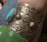 Image 5 of Five Turquoise Stone wide cuff