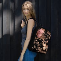 Image 1 of Dark Rose Gold Butterfly Design Goth Inspired Backpack