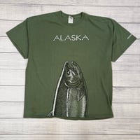 Image 1 of Vintage Alaska Trout Front & Back Green Tee - XXL