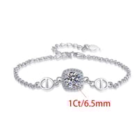 Image 5 of Luxury Shiny Square Shape White Gold 1CT S925 Sterling Silver Moissanite Bracelet 