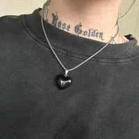 Image 4 of Black Tourmaline Crystal Heart Pendant 
