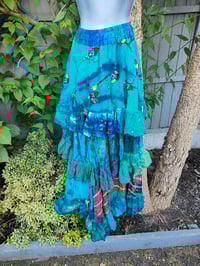 Image 13 of Wanderlust maxi skirt / Bandeau Dress Balearic Island Blues pop of Rust 8-16
