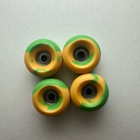 Yellow/orange swirl wheels 