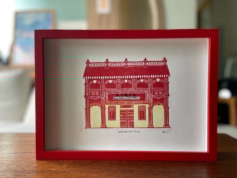 Katong Red House (Handmade relief print)
