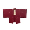 Antique Silk Kimono (Wine Red With Gold & Shibori)
