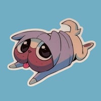 Image 1 of Kawaii Silly Dog Guts Vinyl Sticker - 2 Inch