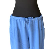 Image 5 of Jams World Blue Loose Fit Cropped Drawstring Pants - Made in Hawaii - Size Small 