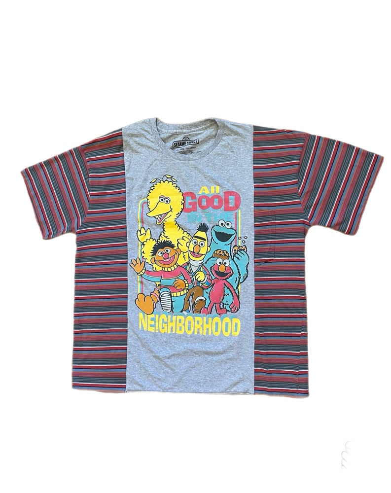 Sesame Street Stripe Sleeve Tee