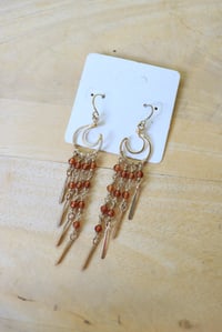 Image 3 of Brass + Orange Garnet Moon Chandeliers 