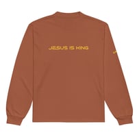 Image 2 of I Can I Am "Jesus Is King" Premium heavyweight long sleeve shirt