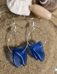 Image 1 of cobalt blue hoop earrings