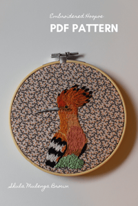 Embroidered Hoopoe  **PDF Pattern**