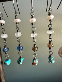 Image 16 of turquoise nugget and iolite dangle earrings
