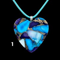 Image 1 of “Violet Blues” Large Heart Necklaces (#22)