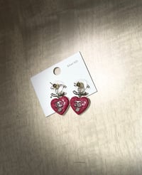 Image 2 of CC Heart earrings