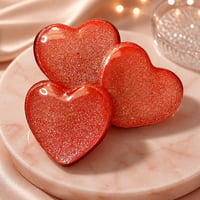 Image 1 of Sparkly Red Heart Magnet – Cute Resin Decor
