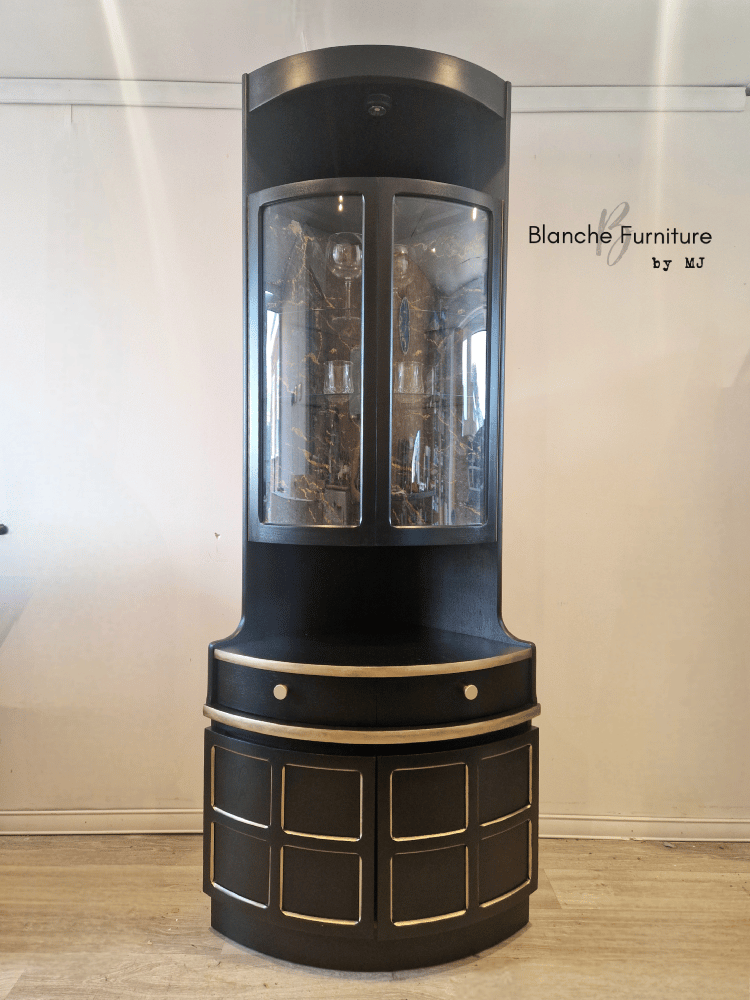 Image of Custom Order: Nathan Corner Drinks Cabinet unit in Black