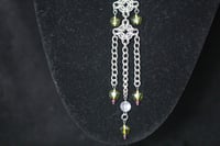 Image 3 of Chainmail necklace chain with welded O ring and triple diamond charm