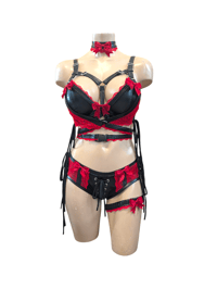 Image 2 of Red and black bow set