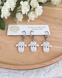 Image 2 of Wooly Sheep Stitch Markers for Crocheting and Knitting 