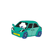 BLUE CAR STICKER