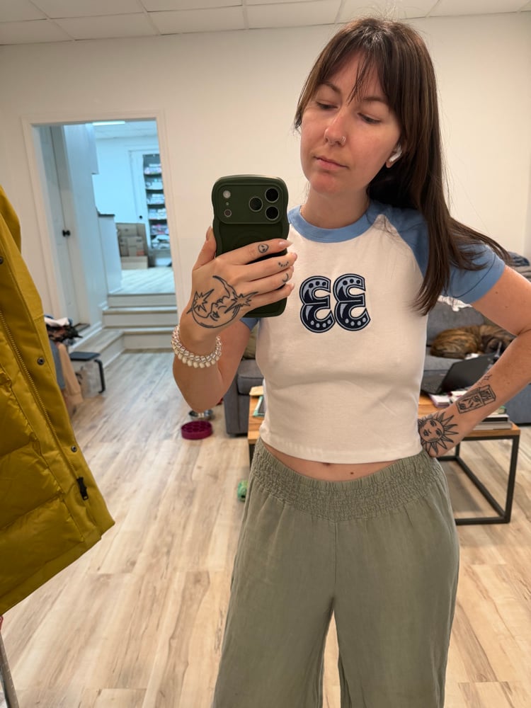 Image of 33 womens baseball tee