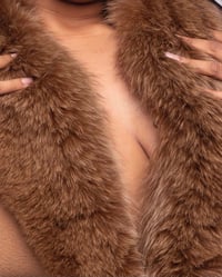 Image 4 of Vintage Long Line Fur Collar Wool Coat 