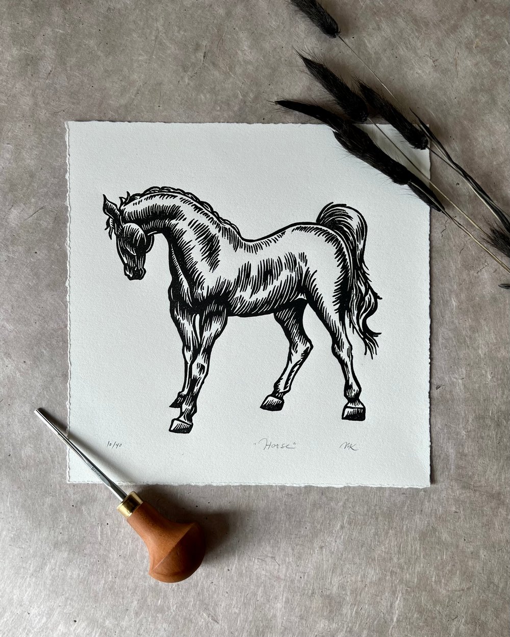 Horse Linoprint