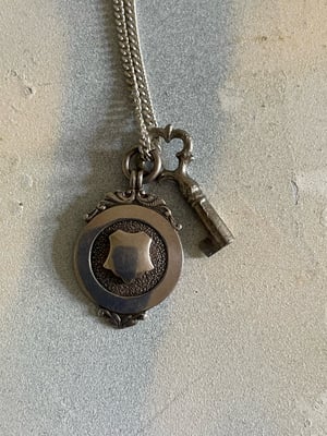 Image of Vintage charm necklace Victorian fob & key