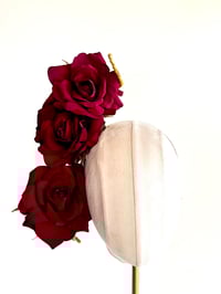 Image 1 of Burgundy headpiece 