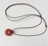 Image 3 of Carnelian chocker necklace - Adjustable cord hippie boho jewelry 