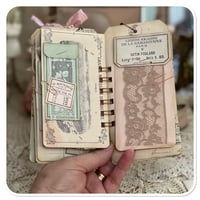 Image 4 of Handmade Junk Journal tag folder full of vintage lace samples